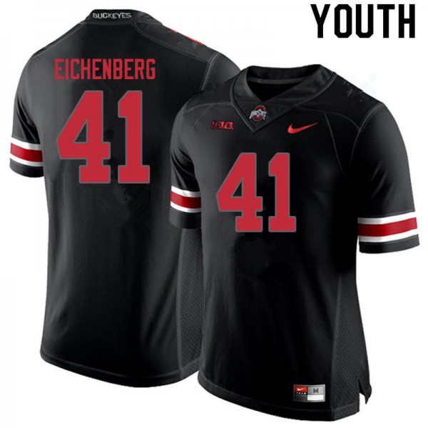 Ohio State Buckeyes #41 Tommy Eichenberg Youth Stitch Jersey Blackout OSU13974